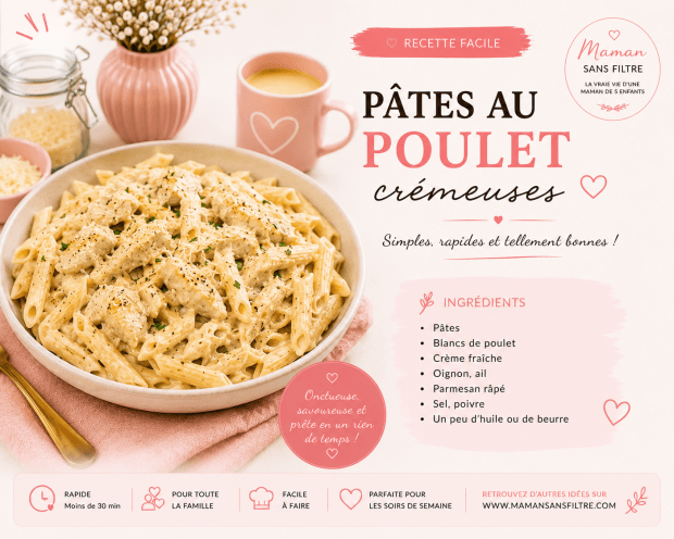 Pâtes au poulet crémeuses&nbsp;🍝