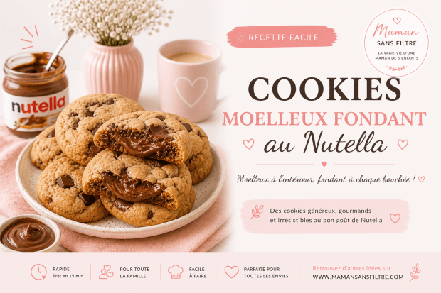 Cookies moelleux fondants au Nutella (style&nbsp;américain)
