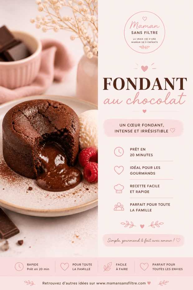 Fondant au chocolat ultra facile : prêt en 20&nbsp;min