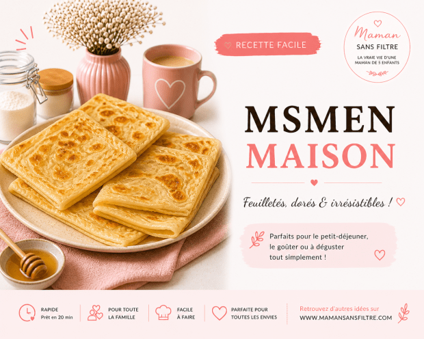 Msemen maison feuilletés et&nbsp;moelleux