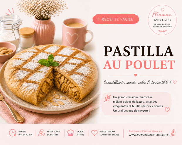 Pastilla au poulet croustillante et&nbsp;fondante