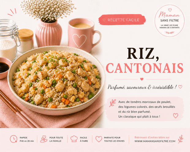 Riz cantonais au poulet ultra&nbsp;gourmand