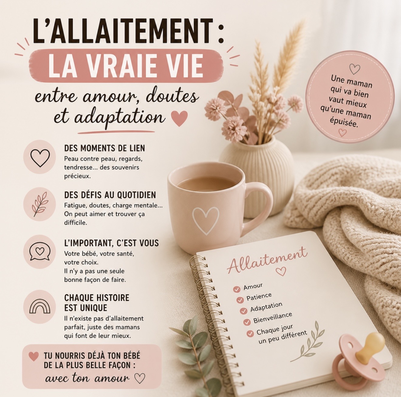 L’allaitement : la vraie vie, entre amour, doutes et adaptation